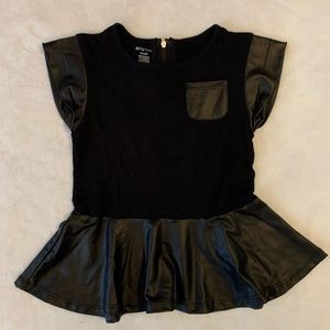 3/$15 Leather Peplum Top